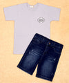 Conjunto niño camisa en algodón estampado everyday con bermuda jean