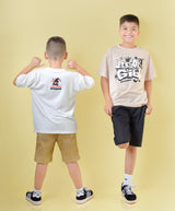 Conjunto niño camisa oversize estampado skate con bermuda drill