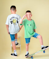 Conjunto niño camisa en algodón estampado love con bermuda jean