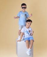 Conjunto niño con camisa en tela algodón, estampado perrito